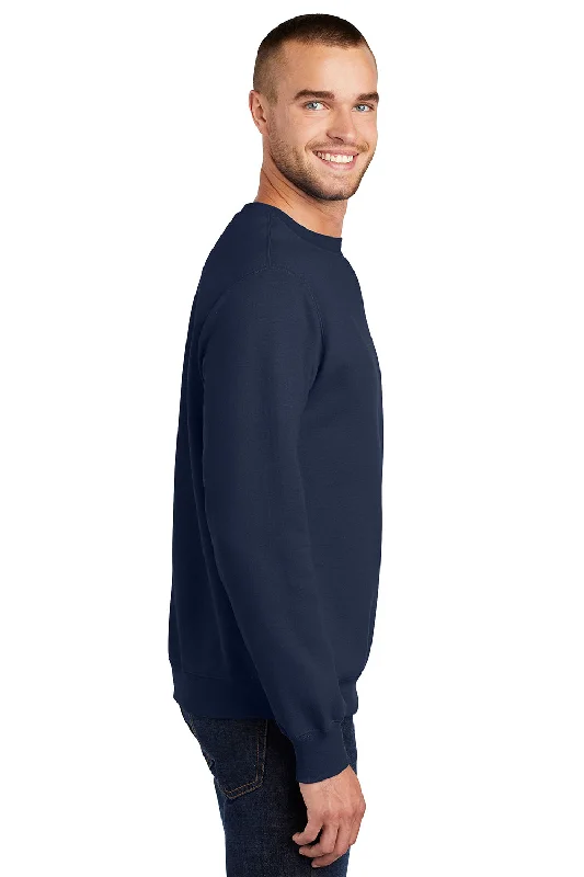 Port & Company Mens Essential Pill Resistant Fleece Crewneck Sweatshirt - Navy Blue