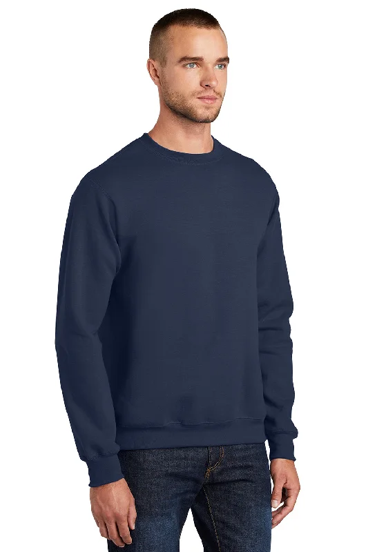 Port & Company Mens Essential Pill Resistant Fleece Crewneck Sweatshirt - Navy Blue