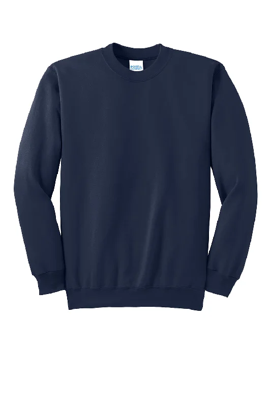 Port & Company Mens Essential Pill Resistant Fleece Crewneck Sweatshirt - Navy Blue