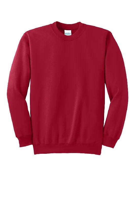 Port & Company Mens Essential Pill Resistant Fleece Crewneck Sweatshirt - Red