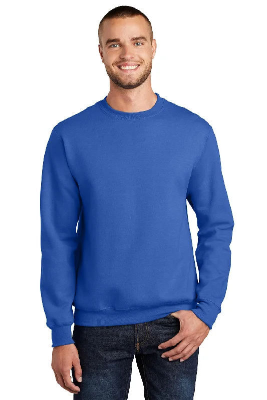 Port & Company Mens Essential Pill Resistant Fleece Crewneck Sweatshirt - Royal Blue