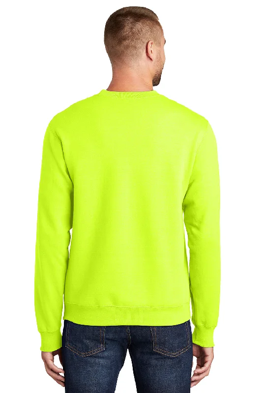 Port & Company Mens Essential Pill Resistant Fleece Crewneck Sweatshirt - Safety Green