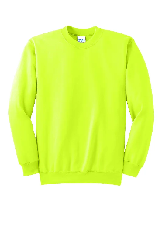 Port & Company Mens Essential Pill Resistant Fleece Crewneck Sweatshirt - Safety Green