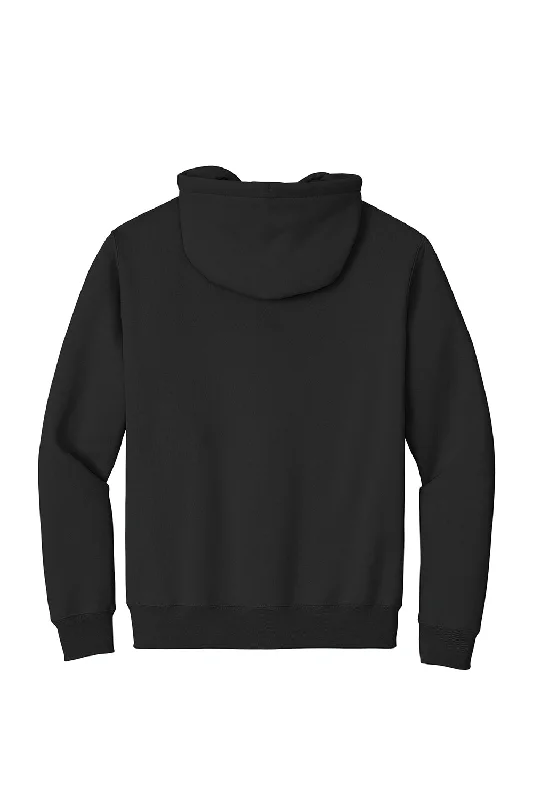 Port & Company Mens Essential Pill Resistant Fleece Full Zip Hooded Sweatshirt Hoodie - Jet Black