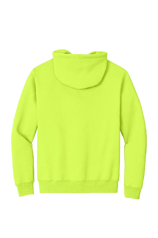 Port & Company Mens Essential Pill Resistant Fleece Full Zip Hooded Sweatshirt Hoodie - Safety Green