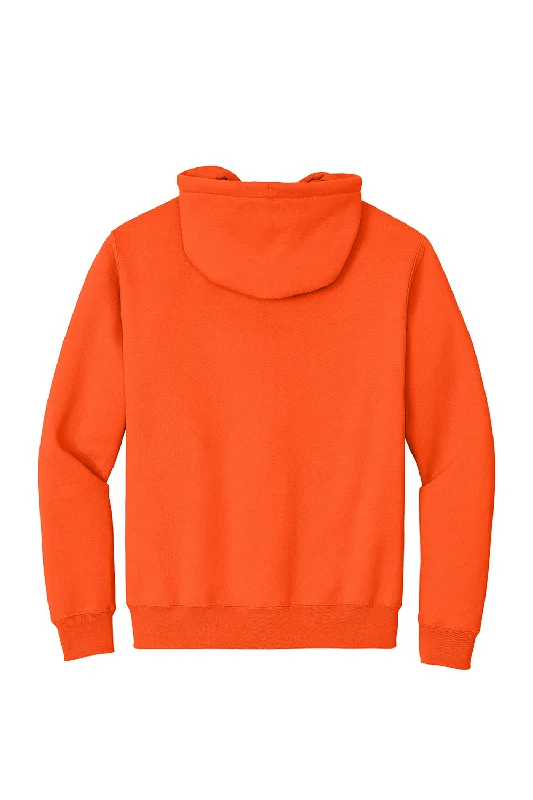 Port & Company Mens Essential Pill Resistant Fleece Full Zip Hooded Sweatshirt Hoodie - Safety Orange