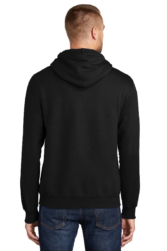 Port & Company Mens Essential Pill Resistant Fleece Hooded Sweatshirt Hoodie - Jet Black