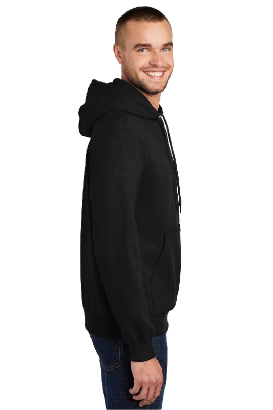 Port & Company Mens Essential Pill Resistant Fleece Hooded Sweatshirt Hoodie - Jet Black