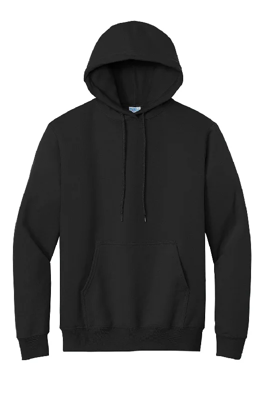 Port & Company Mens Essential Pill Resistant Fleece Hooded Sweatshirt Hoodie - Jet Black