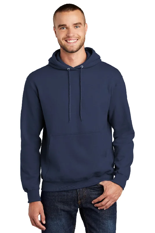 Port & Company Mens Essential Pill Resistant Fleece Hooded Sweatshirt Hoodie - Navy Blue