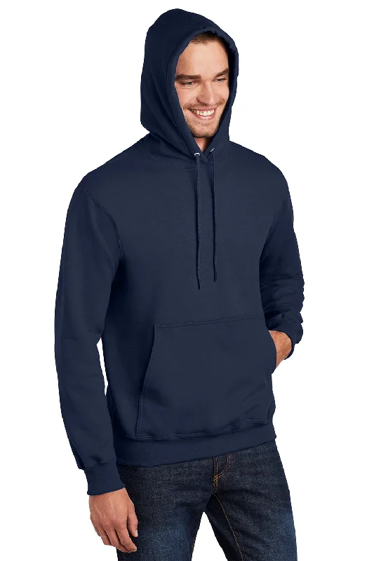 Port & Company Mens Essential Pill Resistant Fleece Hooded Sweatshirt Hoodie - Navy Blue