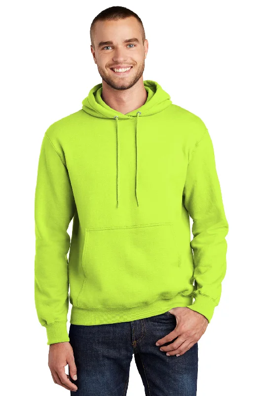 Port & Company Mens Essential Pill Resistant Fleece Hooded Sweatshirt Hoodie - Safety Green