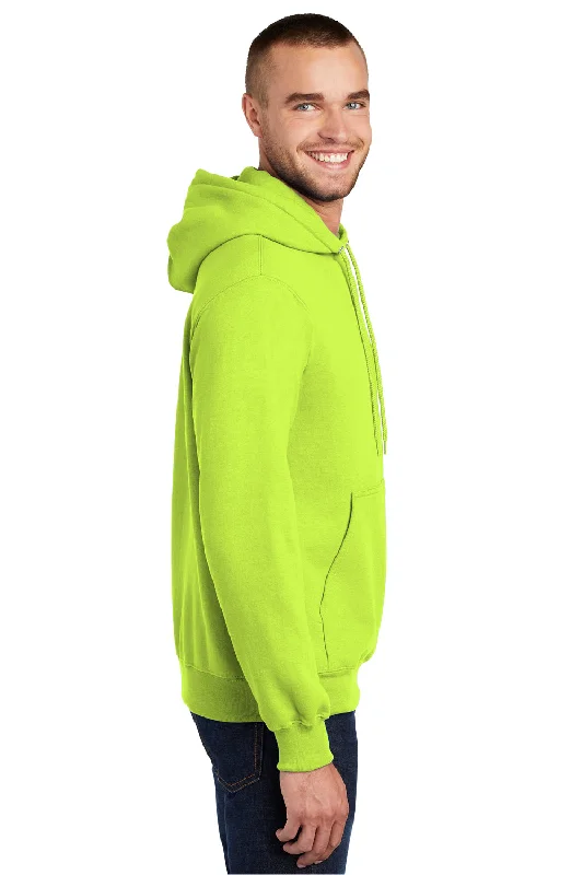 Port & Company Mens Essential Pill Resistant Fleece Hooded Sweatshirt Hoodie - Safety Green