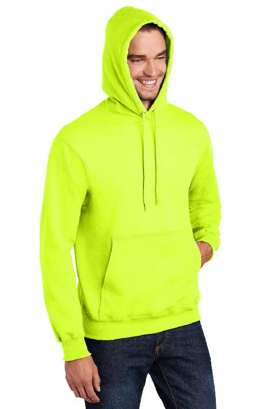 Port & Company Mens Essential Pill Resistant Fleece Hooded Sweatshirt Hoodie - Safety Green