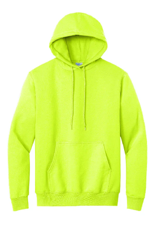 Port & Company Mens Essential Pill Resistant Fleece Hooded Sweatshirt Hoodie - Safety Green