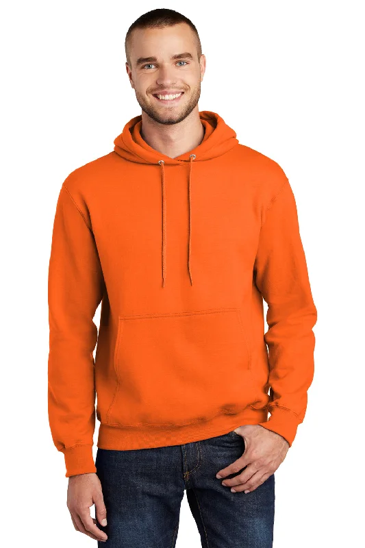 Port & Company Mens Essential Pill Resistant Fleece Hooded Sweatshirt Hoodie - Safety Orange