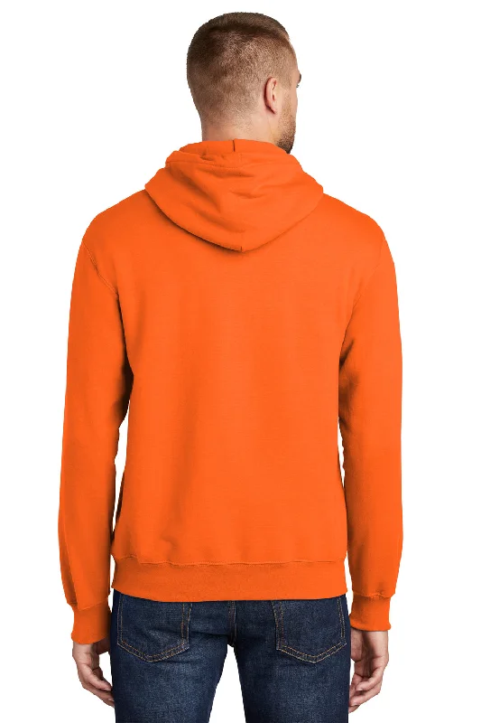 Port & Company Mens Essential Pill Resistant Fleece Hooded Sweatshirt Hoodie - Safety Orange