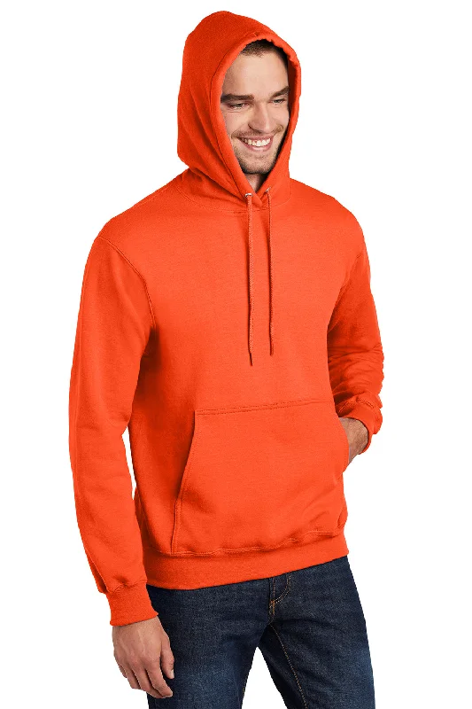 Port & Company Mens Essential Pill Resistant Fleece Hooded Sweatshirt Hoodie - Safety Orange