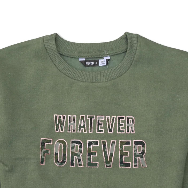 PP - Kids 'Green' FOREVER Printed Fleece Sweatshirt PP673