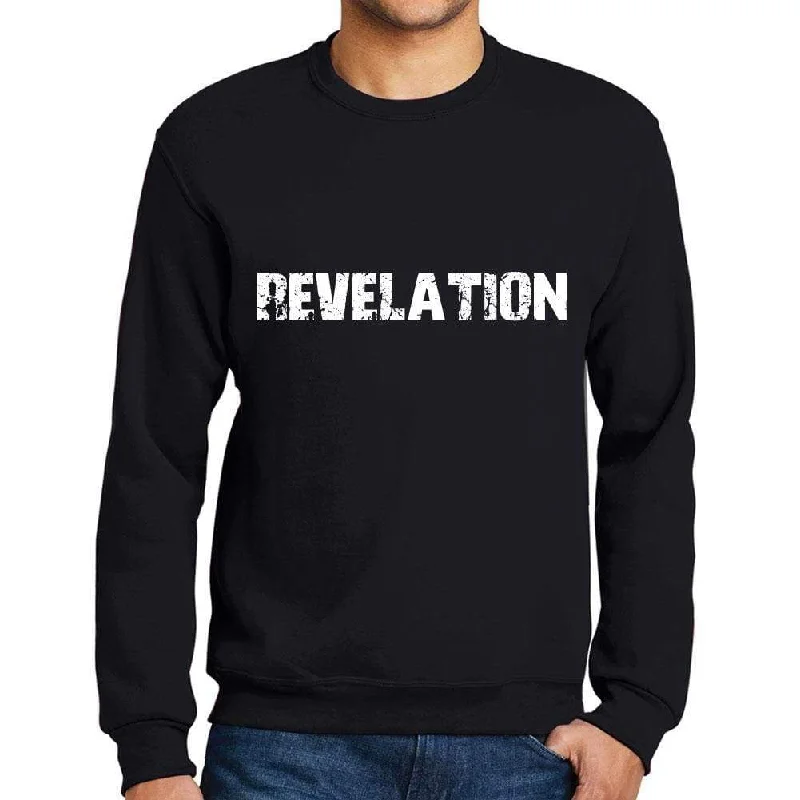 Men's Printed Graphic Sweatshirt Popular Words REVELATION Deep Black