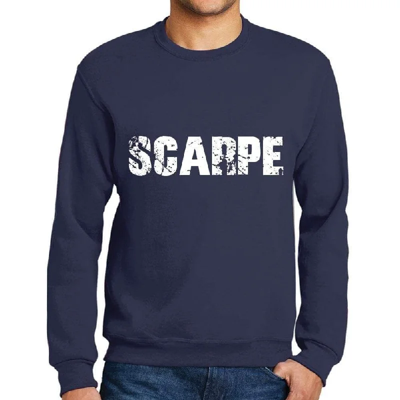 Men's Printed Graphic Sweatshirt Popular Words SCARPE French Navy