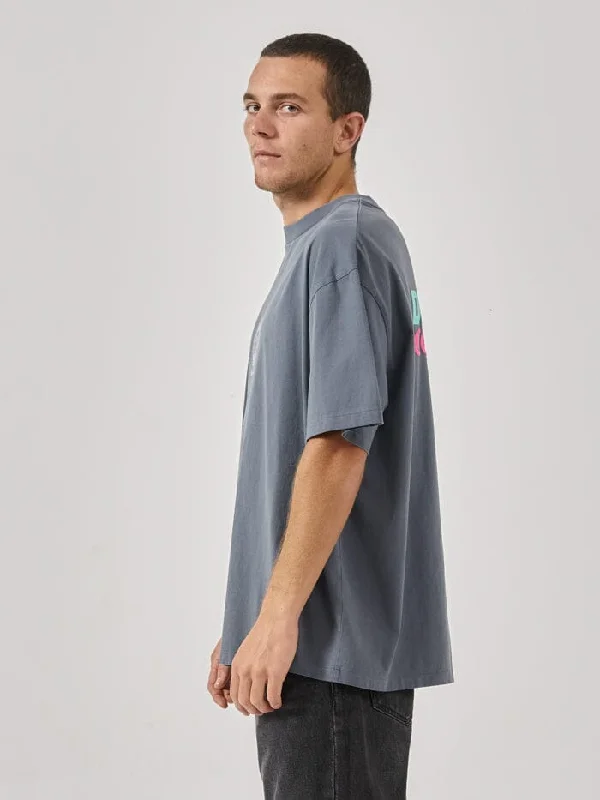 Spectral Static Box Fit Oversize Tee - Dark Slate