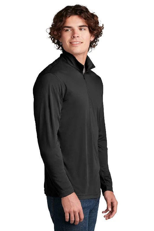 Sport-Tek Mens Competitor Moisture Wicking 1/4 Zip Sweatshirt - Black