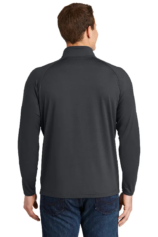 Sport-Tek Mens Sport-Wick Moisture Wicking 1/4 Zip Sweatshirt - Charcoal Grey