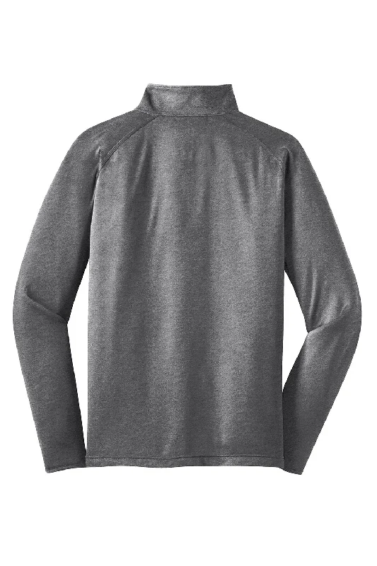 Sport-Tek Mens Sport-Wick Moisture Wicking 1/4 Zip Sweatshirt - Heather Charcoal Grey