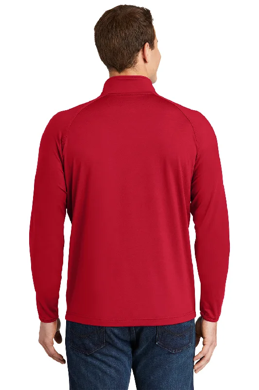 Sport-Tek Mens Sport-Wick Moisture Wicking 1/4 Zip Sweatshirt - True Red