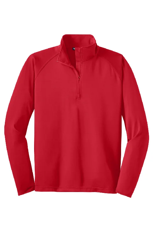 Sport-Tek Mens Sport-Wick Moisture Wicking 1/4 Zip Sweatshirt - True Red