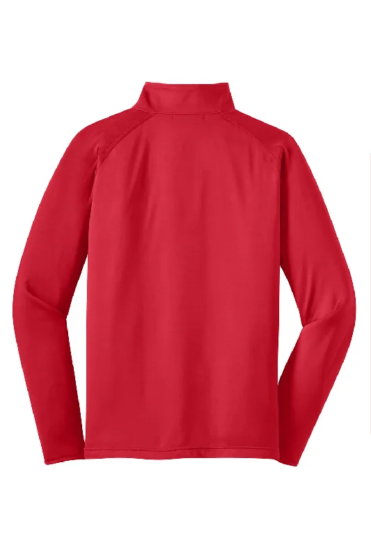 Sport-Tek Mens Sport-Wick Moisture Wicking 1/4 Zip Sweatshirt - True Red