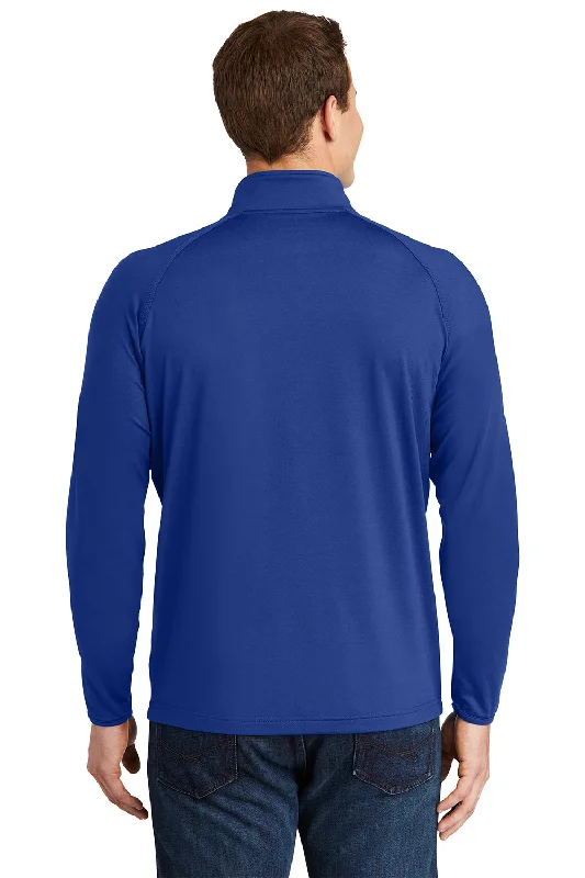 Sport-Tek Mens Sport-Wick Moisture Wicking 1/4 Zip Sweatshirt - True Royal Blue