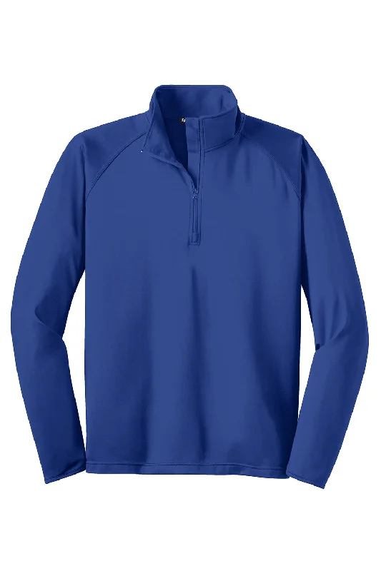 Sport-Tek Mens Sport-Wick Moisture Wicking 1/4 Zip Sweatshirt - True Royal Blue