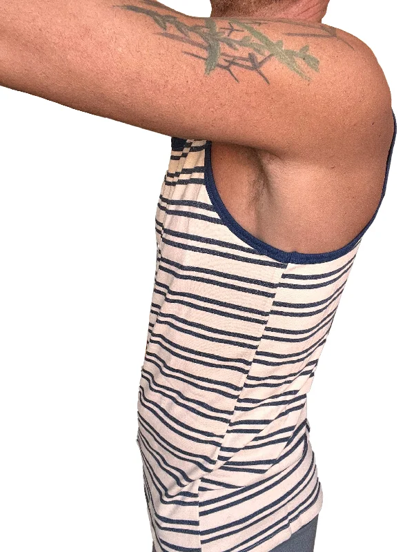 Yummy Nautical Fleece Sustain Tank Top (Navy Stripe)